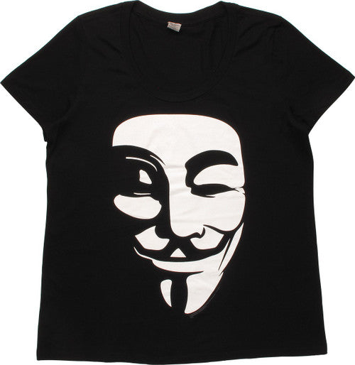 V for Vendetta White Mask Ladies T-Shirt