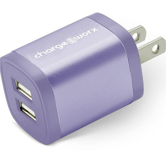 2.4A Dual USB Wall Charger - Violet