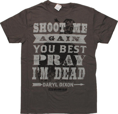 Walking Dead Pray Dead Words T-Shirt