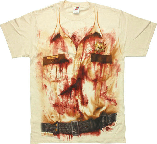 Walking Dead Rick Bloody Uniform T-Shirt