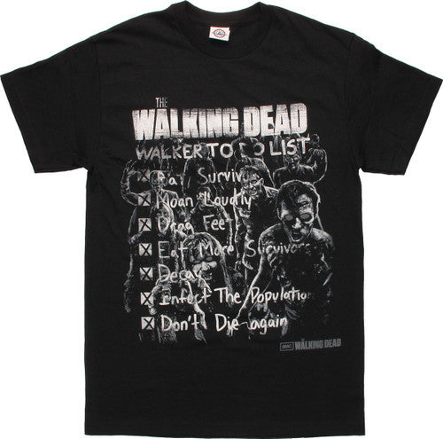 Walking Dead Walker To Do List T-Shirt