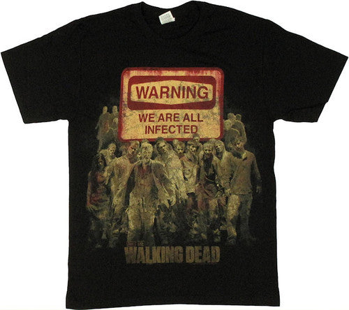 Walking Dead Warning Sign T-Shirt