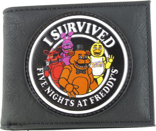 Five Nights at Freddy's I Survived Bi Fold Wallet in Black