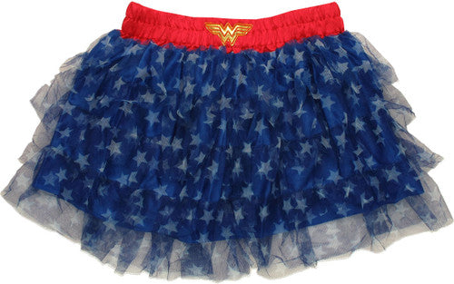 Wonder Woman Tiered Tutu Skirt in Blue