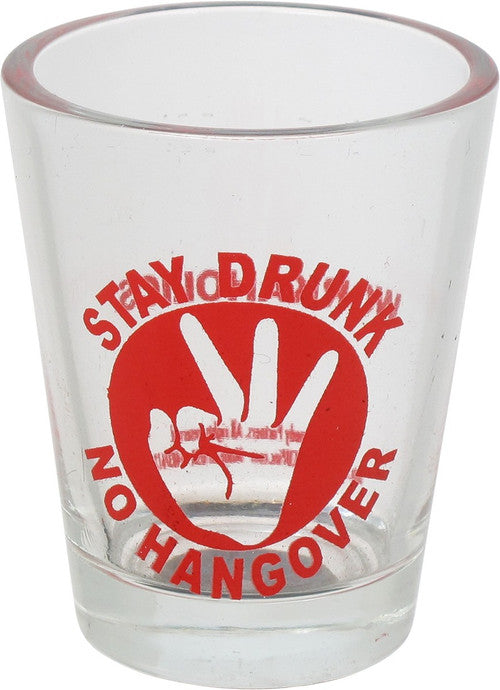 Workaholics Stay Drunk Shot Glass in Red
