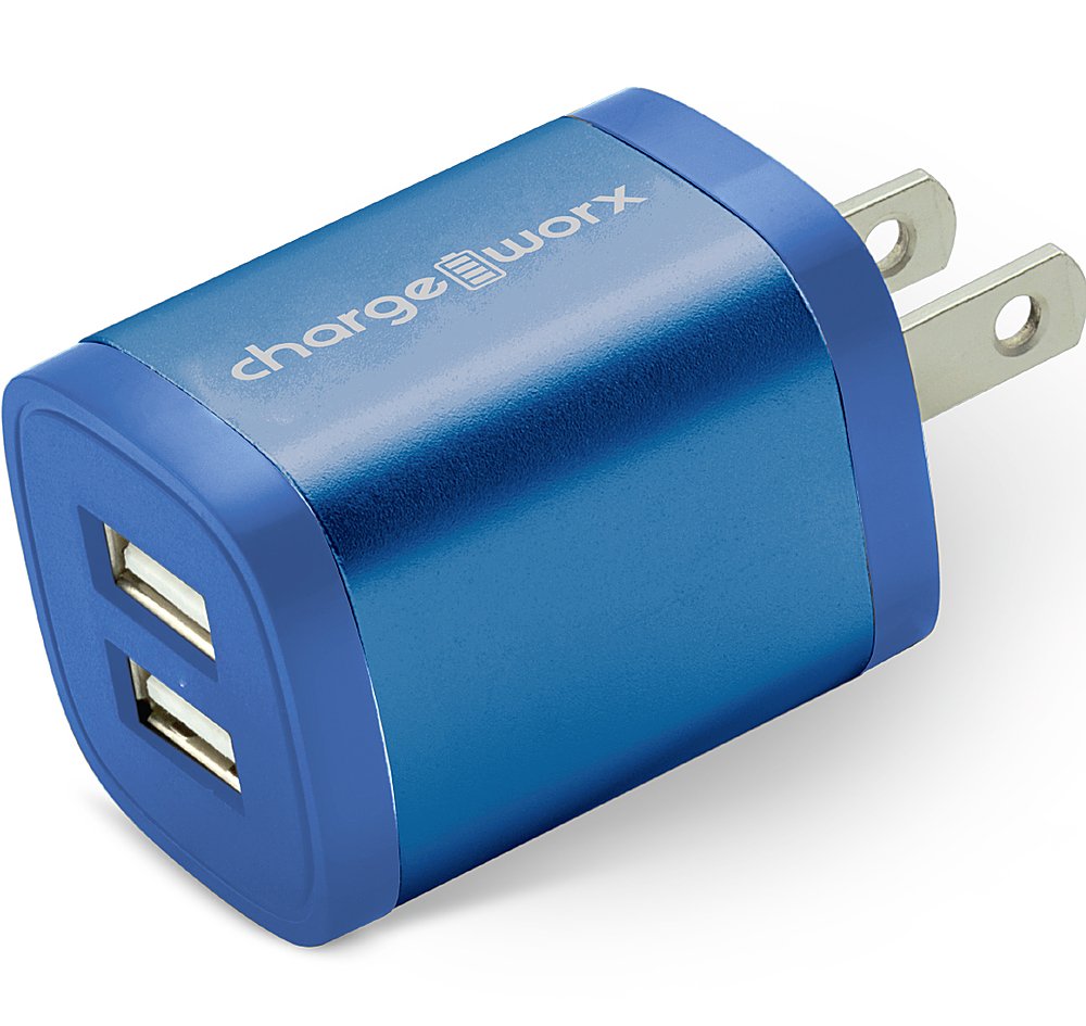 2.4A Dual USB Wall Charger - Blue