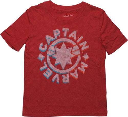Captain Marvel Distressed Logo Youth T-Shirt