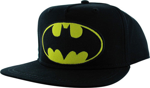 Batman Classic Logo Flatbill Snapback Youth Hat in Yellow