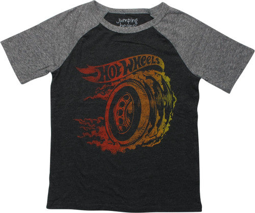 Hot Wheels Burn Rubber Raglan Youth T-Shirt
