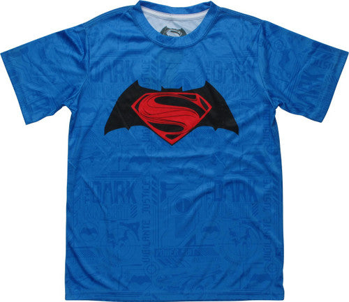 Batman v Superman Collage Sublimated Youth T-Shirt