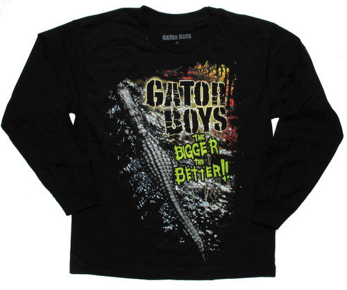 Gator Boys Bigger Better Black Long Sleeve Youth T-Shirt
