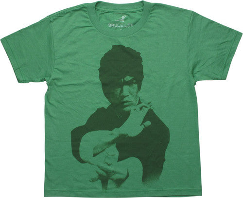 Bruce Lee Heathered Green Youth T-Shirt