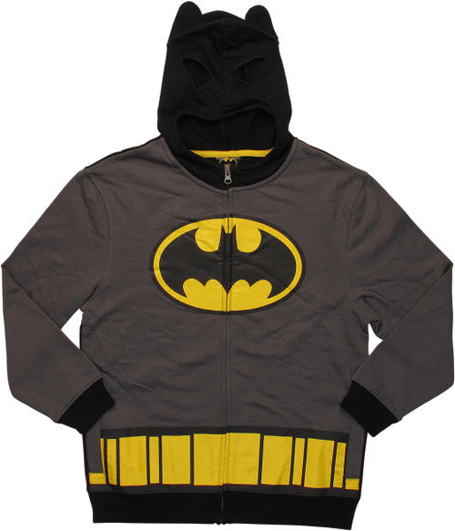 Batman Classic Logo Costume Zipper Youth Hoodie