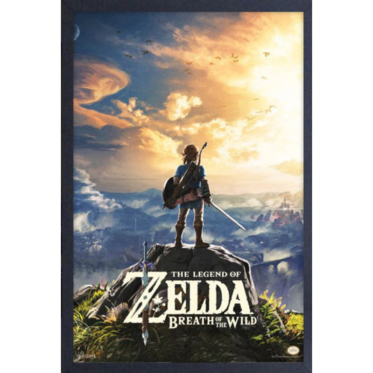 Legend of Zelda Breath of the Wild Hyrule Landscape 11″X17″ Framed Print