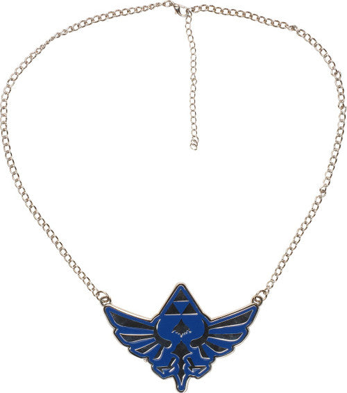 Zelda Blue Chrome Crest Necklace
